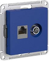 Розетка RJ45+TV Оконечная без рамки Systeme Electric AtlasDesign 2-м. аквамарин картинка